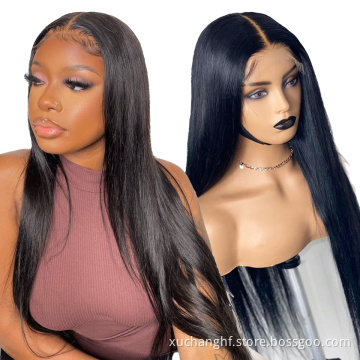 130% 150% 180% Wholesale 13x6 Lace Frontal Wig Vendors, 100%Aligned Cuticle Wig 4x4 Closure Natural Straight Human Hair Wigs
